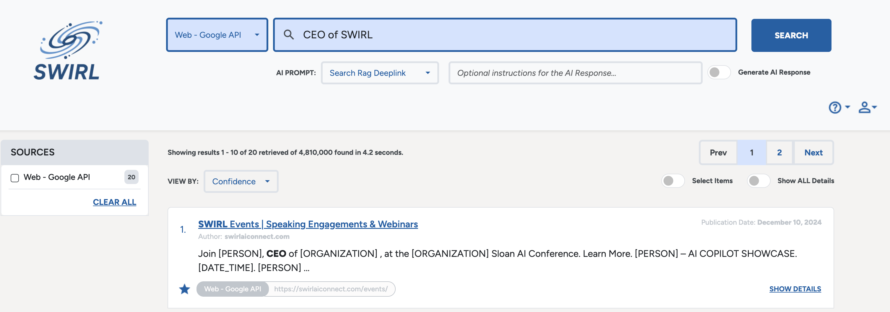 SWIRL Enterprise 4.4 featuring PII Redaction