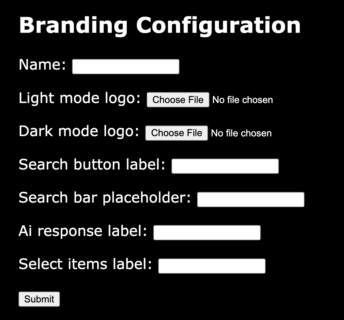 SWIRL branding configuration