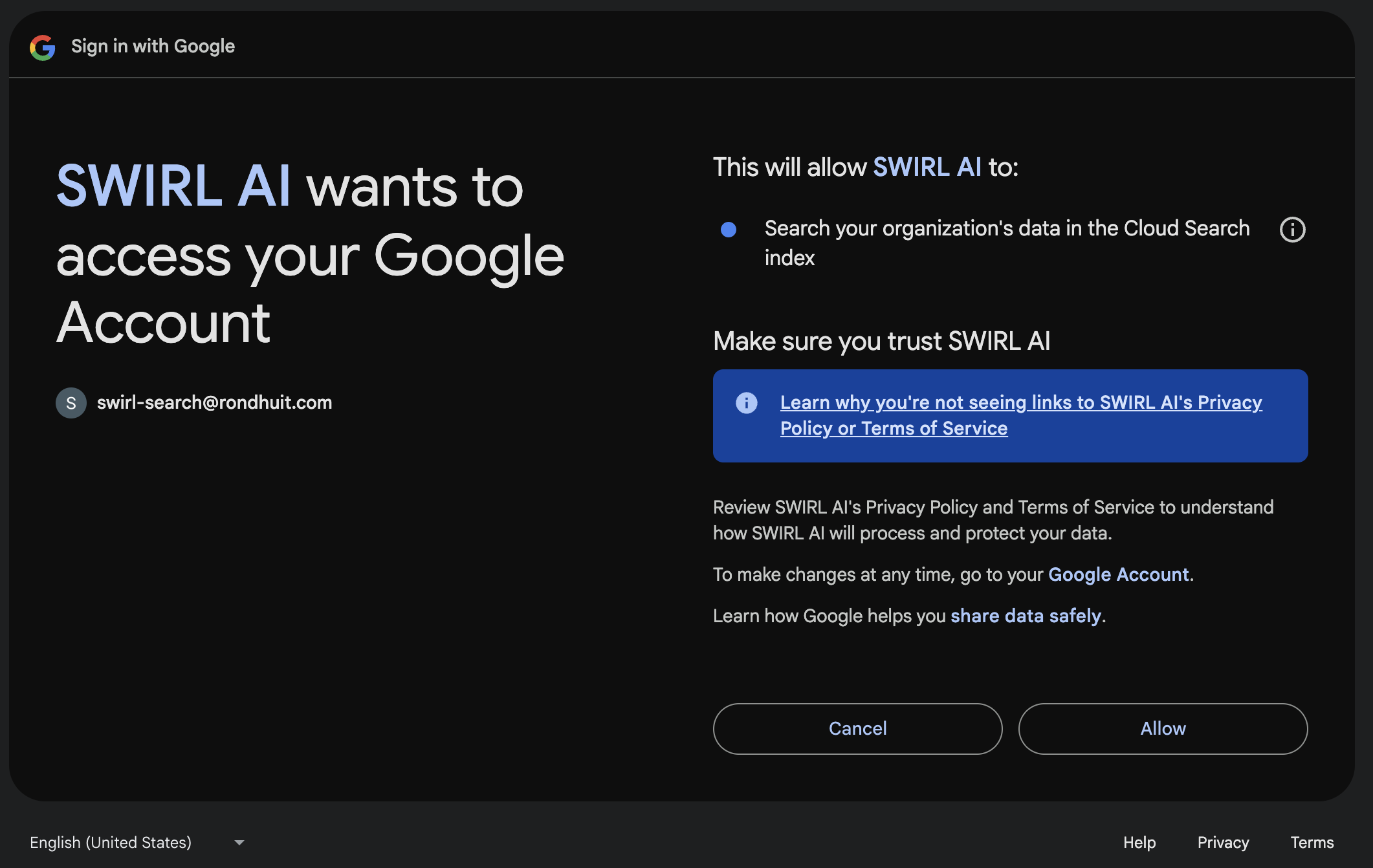 Google Workspace App Registration, Step 19