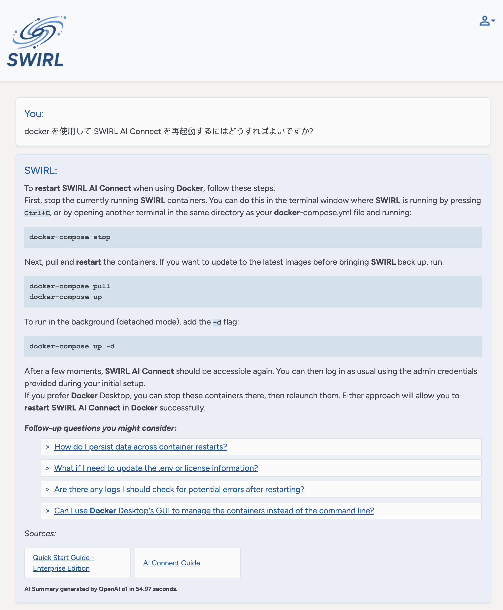 Querying SWIRL Co-Pilot in Japanese