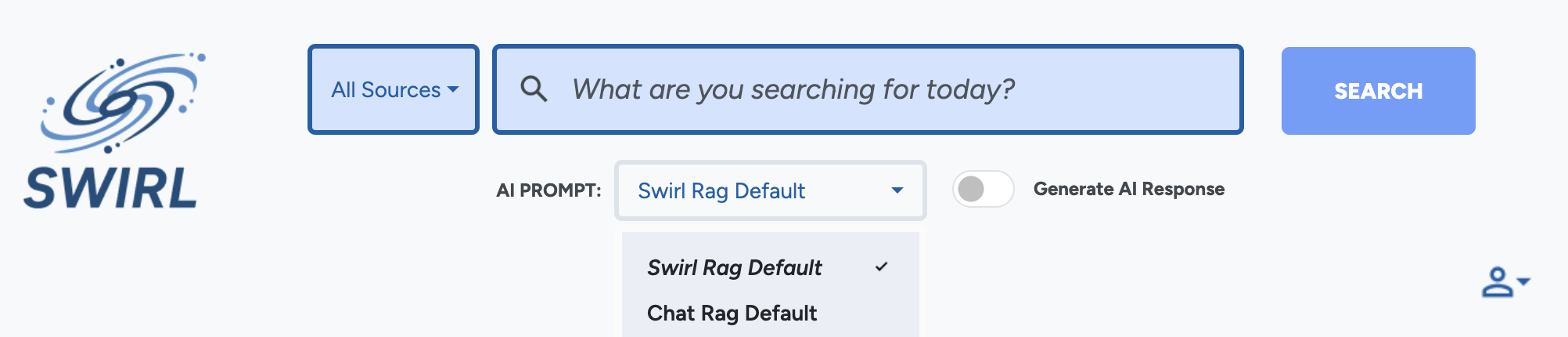 SWIRL AI Search with results and RAG