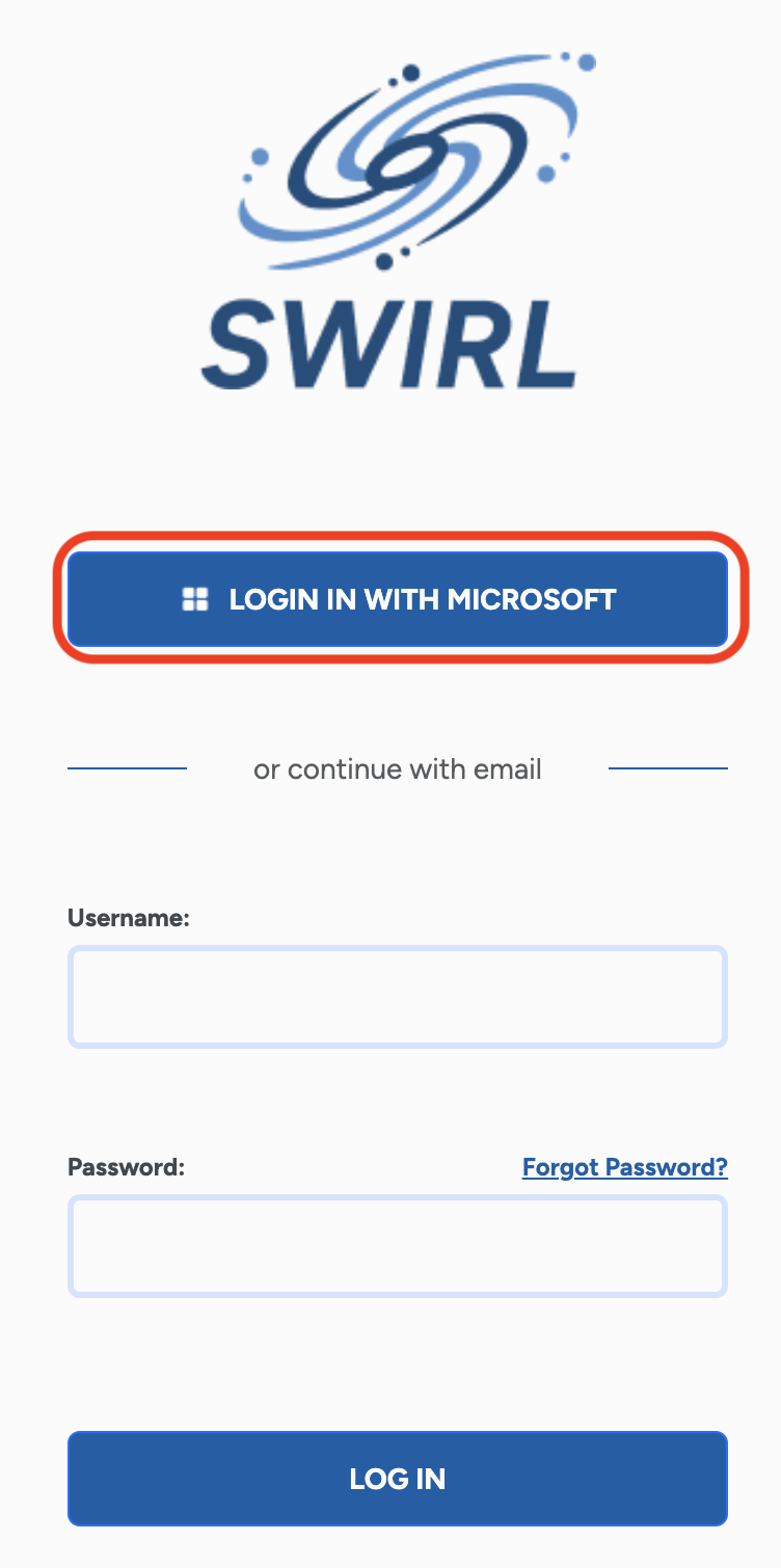 SWIRL Login with SSO