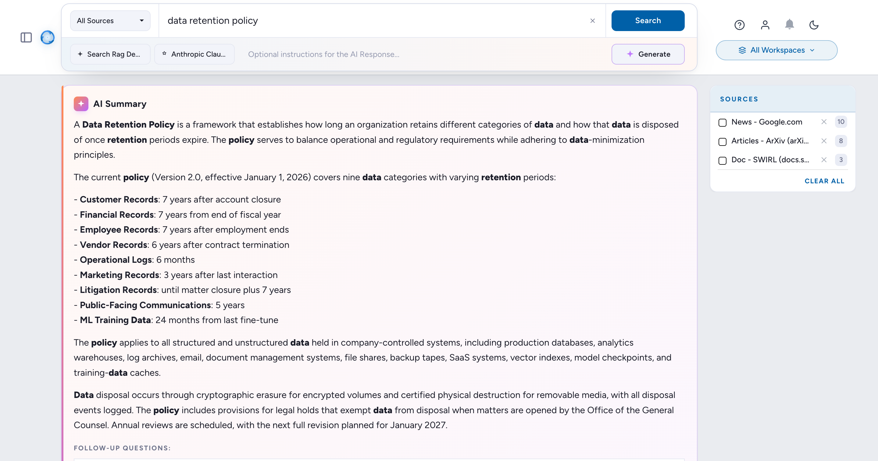 SWIRL Community 4.5 AI Summary generated by Anthropic Claude with inline citations