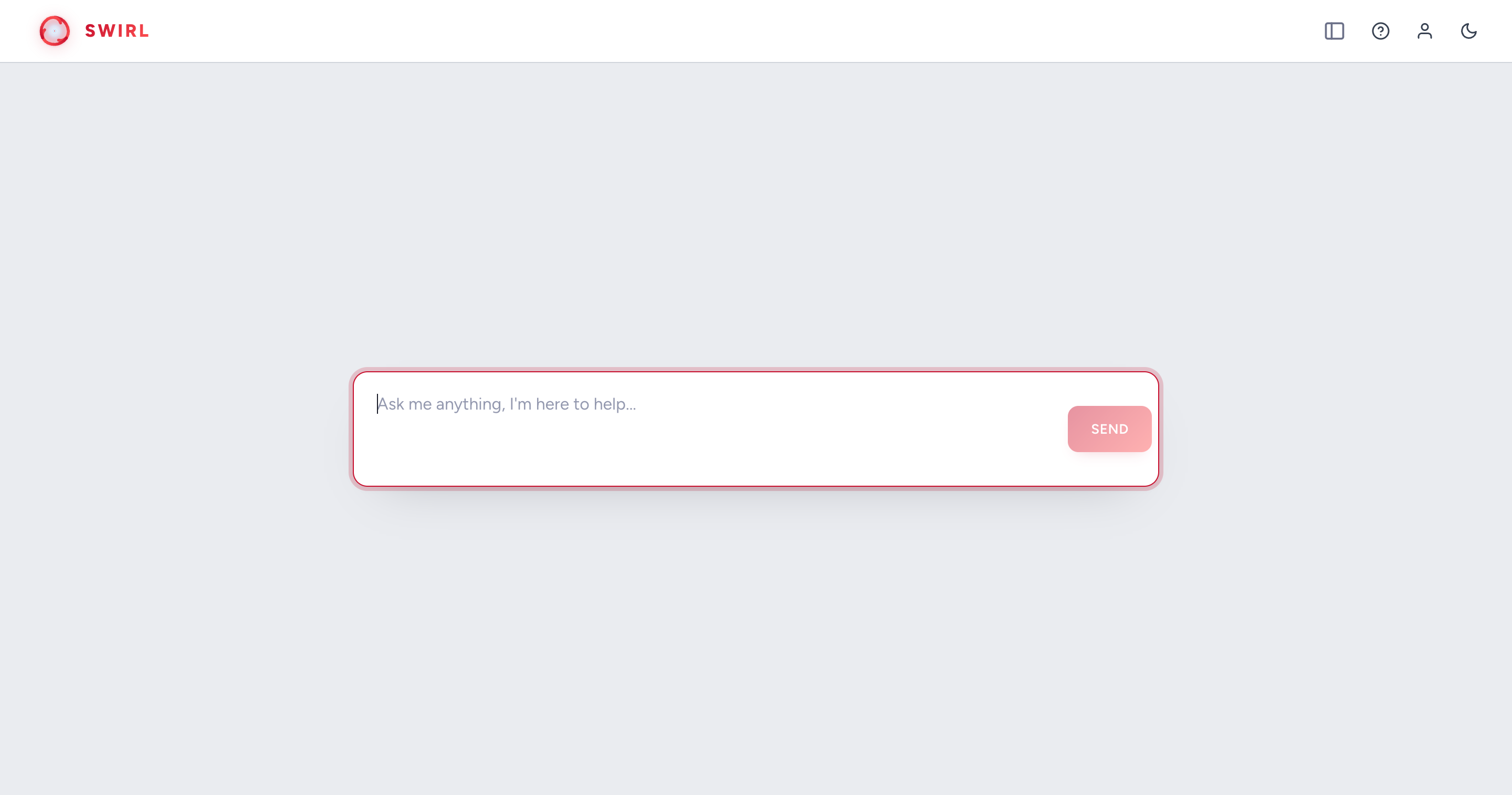 The SWIRL Assistant with the model selector showing the configured chat provider