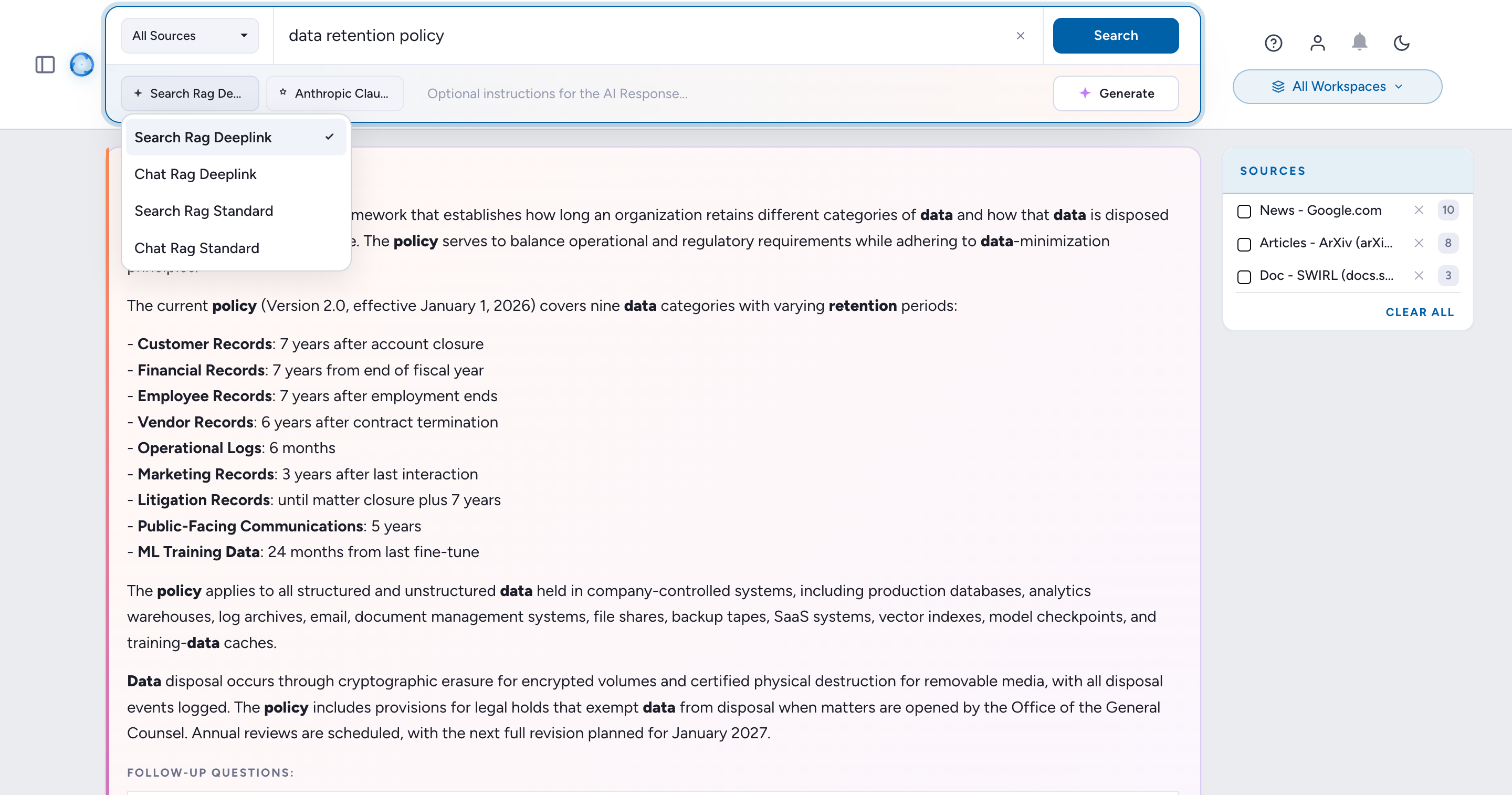 Selecting a prompt for AI response generation