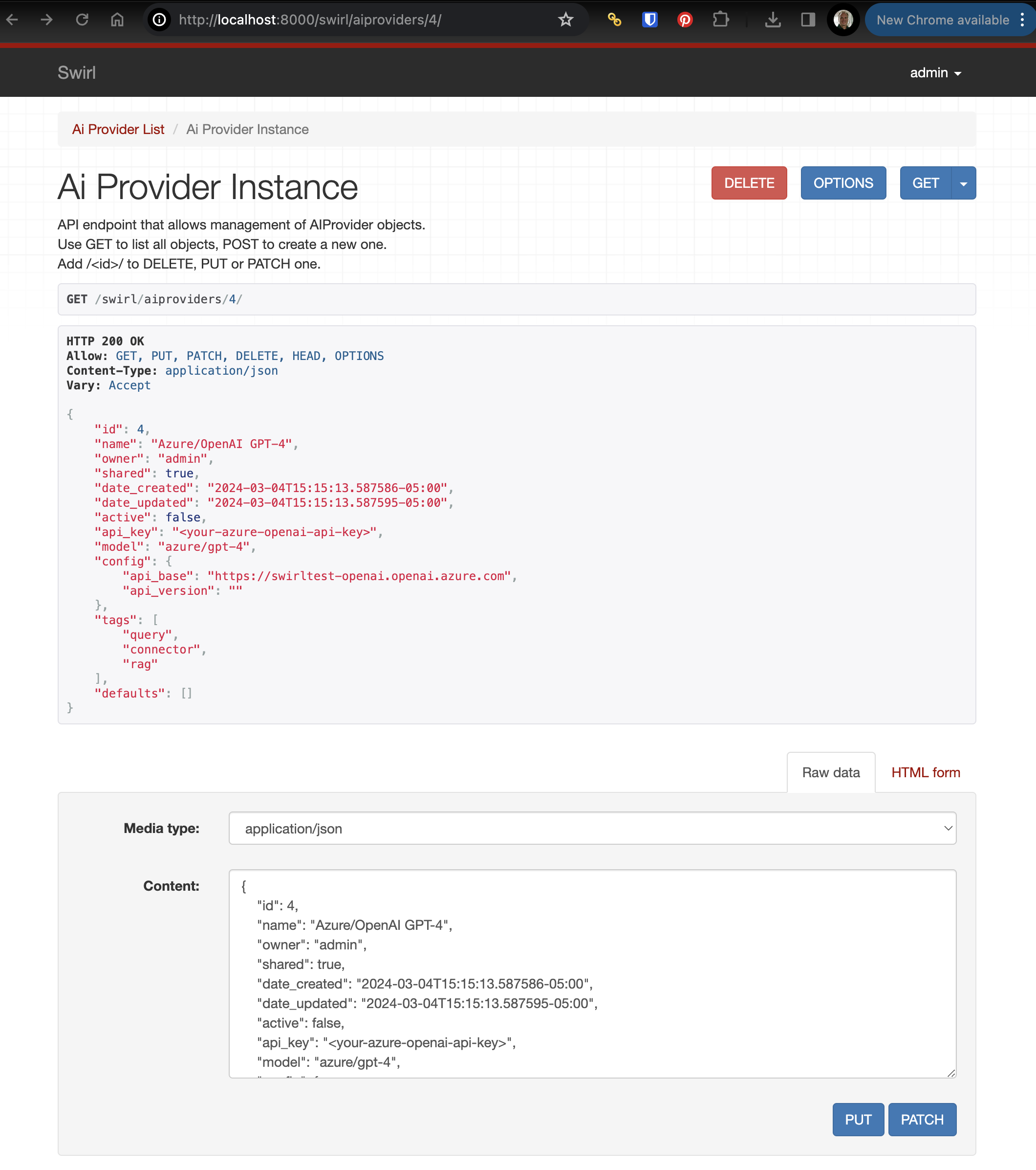 SWIRL AIProvider - Azure/OpenAI GPT-4