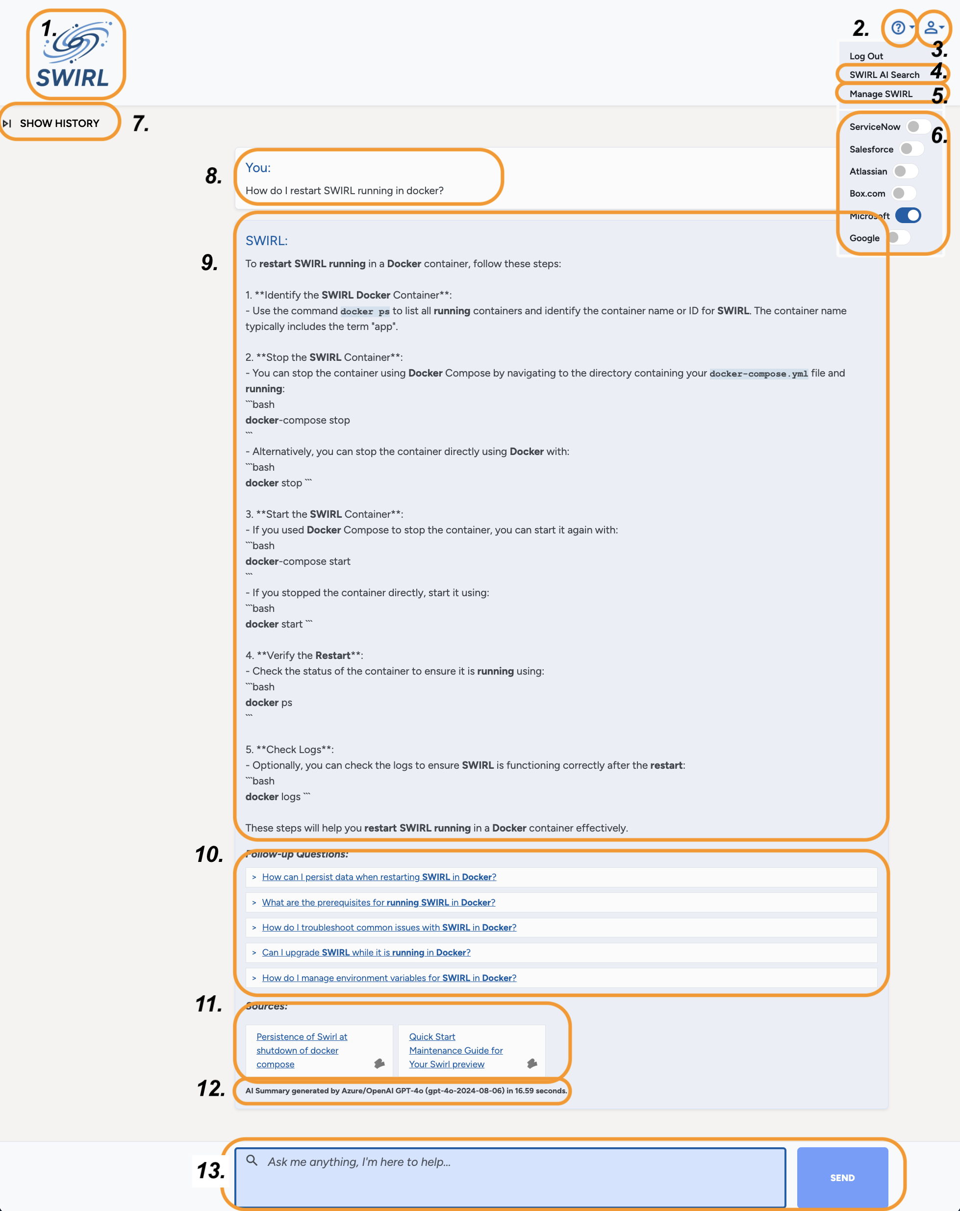 SWIRL AI Search Assistant, annotated